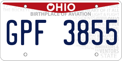 OH license plate GPF3855