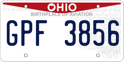 OH license plate GPF3856
