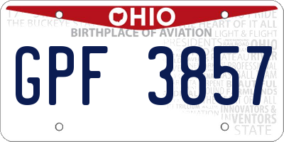 OH license plate GPF3857