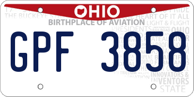 OH license plate GPF3858