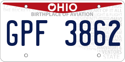 OH license plate GPF3862