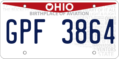 OH license plate GPF3864