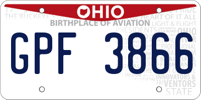 OH license plate GPF3866