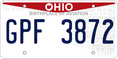 OH license plate GPF3872