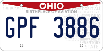 OH license plate GPF3886