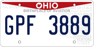OH license plate GPF3889