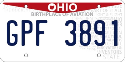 OH license plate GPF3891