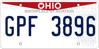 OH license plate GPF3896