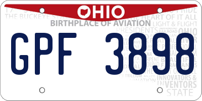 OH license plate GPF3898