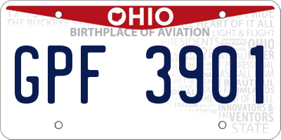 OH license plate GPF3901