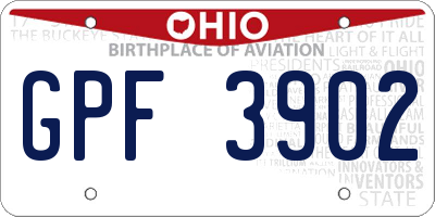 OH license plate GPF3902
