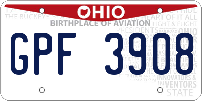 OH license plate GPF3908
