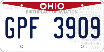 OH license plate GPF3909
