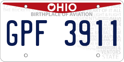 OH license plate GPF3911