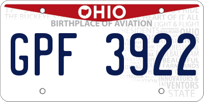 OH license plate GPF3922