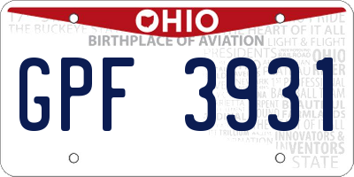 OH license plate GPF3931