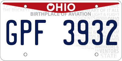 OH license plate GPF3932