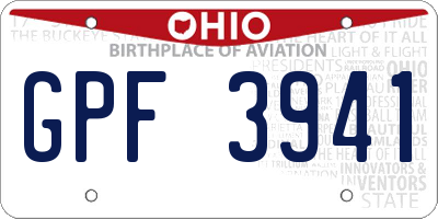 OH license plate GPF3941