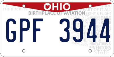 OH license plate GPF3944