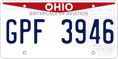OH license plate GPF3946