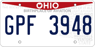 OH license plate GPF3948