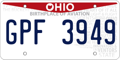 OH license plate GPF3949