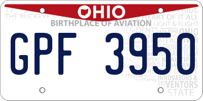 OH license plate GPF3950