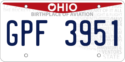 OH license plate GPF3951