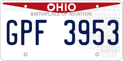 OH license plate GPF3953