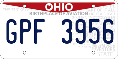 OH license plate GPF3956