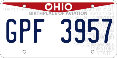 OH license plate GPF3957