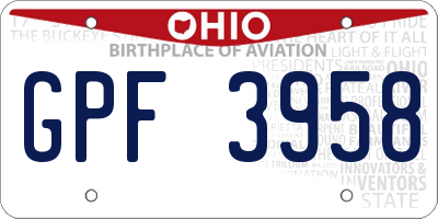 OH license plate GPF3958