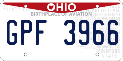 OH license plate GPF3966