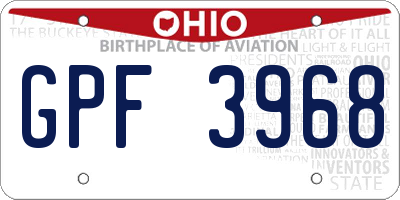 OH license plate GPF3968
