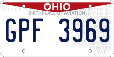 OH license plate GPF3969