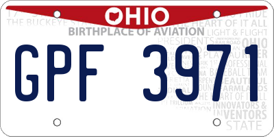 OH license plate GPF3971