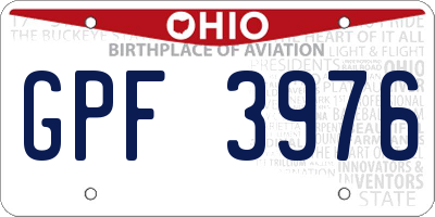 OH license plate GPF3976