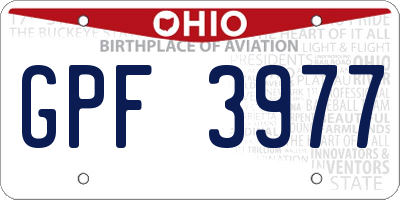 OH license plate GPF3977