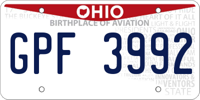 OH license plate GPF3992