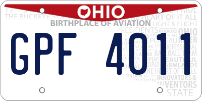 OH license plate GPF4011