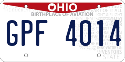 OH license plate GPF4014