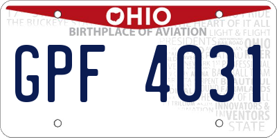OH license plate GPF4031