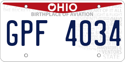 OH license plate GPF4034