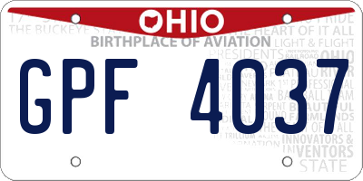 OH license plate GPF4037