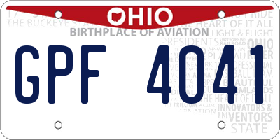 OH license plate GPF4041