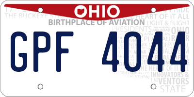OH license plate GPF4044