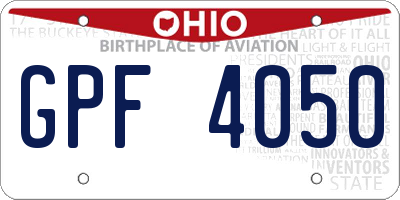 OH license plate GPF4050