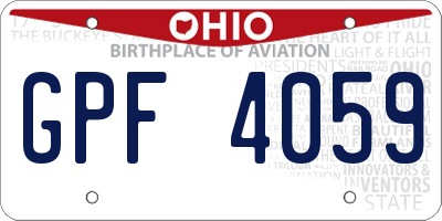 OH license plate GPF4059