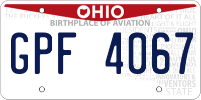 OH license plate GPF4067