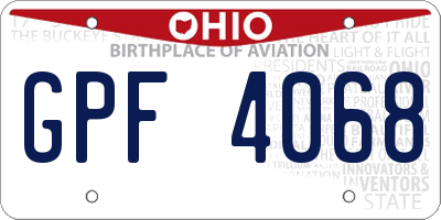OH license plate GPF4068